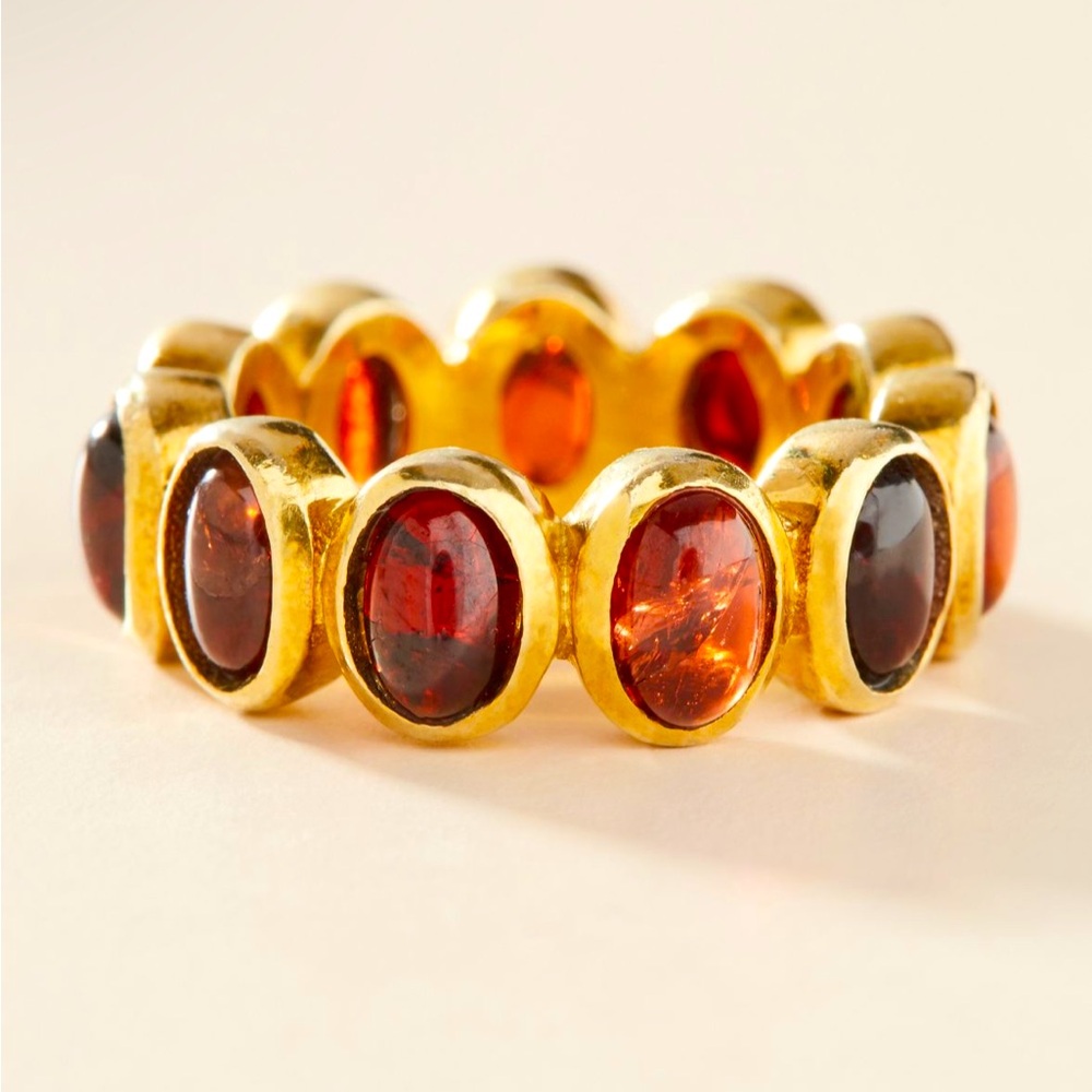 Jemma Sands Anthropologie Portugal Ring in Garnet Sz 7